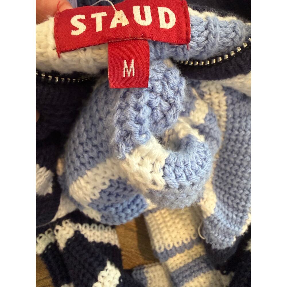Staud Mini Hampton Striped Sweater Dress Blue M - Picture 9 of 11
